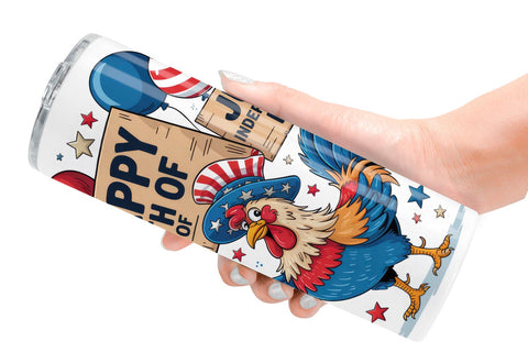 Tumbler Happy 4th of July Rooster Sublimation artnoy 