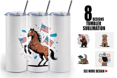 Tumbler Happy 4th of July Sublimation artnoy 