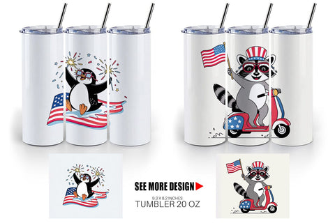 Tumbler Happy 4th of July Sublimation artnoy 