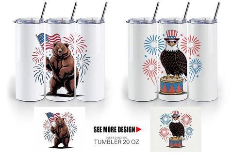Tumbler Happy 4th of July Sublimation artnoy 