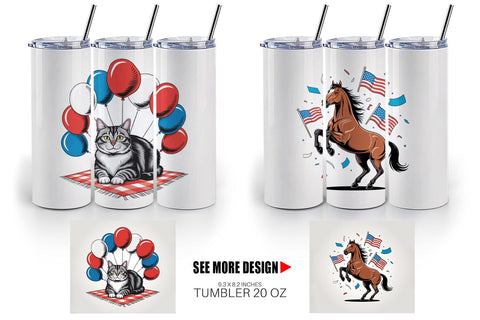 Tumbler Happy 4th of July Sublimation artnoy 