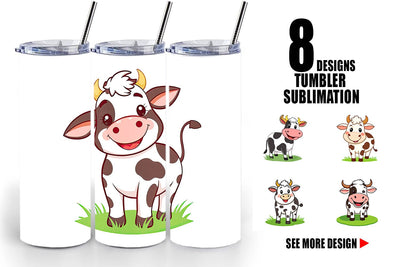 Tumbler Happy Cow Face Sublimation artnoy 