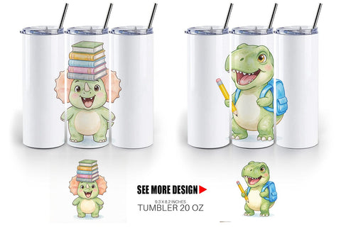 Tumbler Happy First Day School Dino Sublimation artnoy 