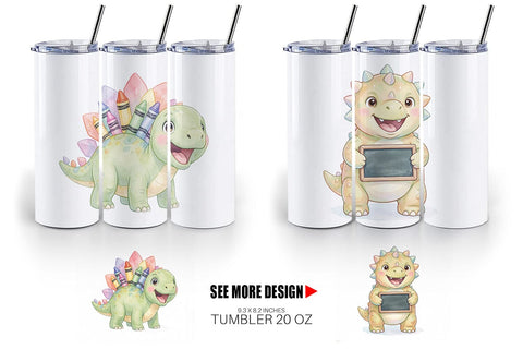 Tumbler Happy First Day School Dino Sublimation artnoy 
