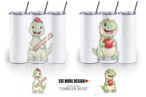 Tumbler Happy First Day School Dino Sublimation artnoy 