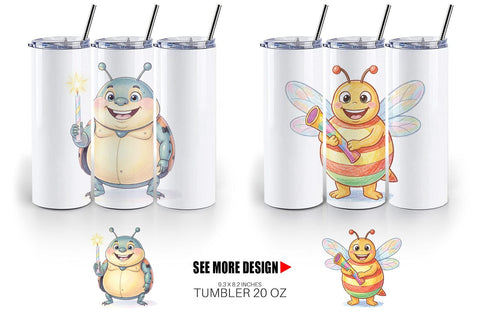 Tumbler Happy Round Garden Birthday Watercolor Sublimation artnoy 