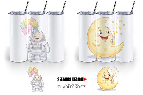Tumbler Happy Round Space Birthday Watercolor Sublimation artnoy 