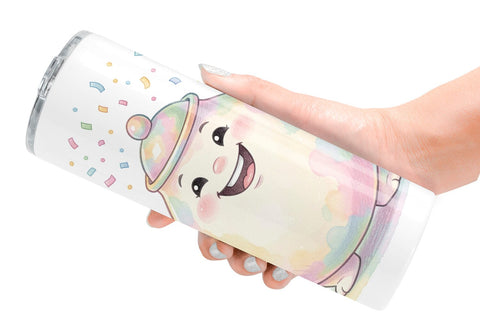 Tumbler Happy Round Sweet Treats Watercolor Sublimation artnoy 