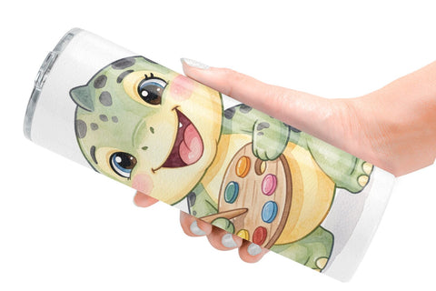Tumbler Happy School Dino Pal Watercolor Sublimation artnoy 