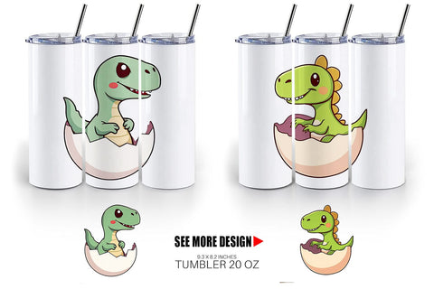 Tumbler Hatching Baby Dinosaur Sublimation artnoy 