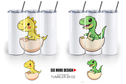 Tumbler Hatching Baby Dinosaur Sublimation artnoy 