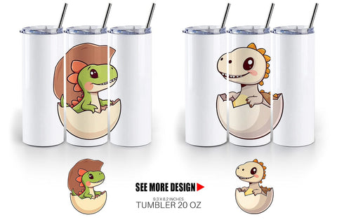 Tumbler Hatching Baby Dinosaur Sublimation artnoy 