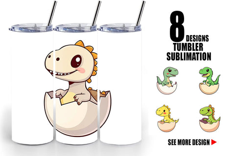 Tumbler Hatching Baby Dinosaur Sublimation artnoy 