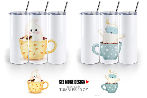 Tumbler Haunted Coffee Spirits Sublimation artnoy 