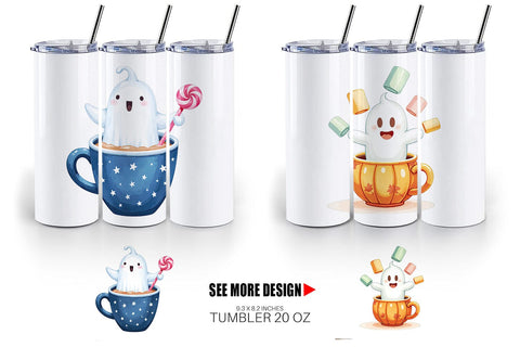 Tumbler Haunted Coffee Spirits Sublimation artnoy 