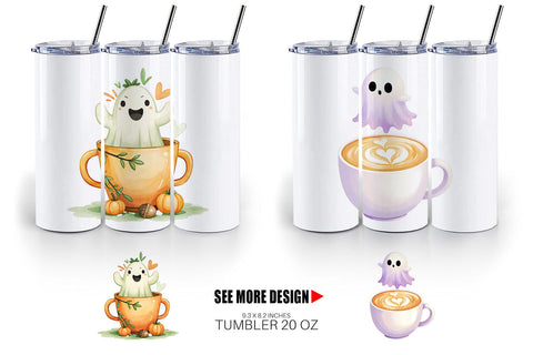 Tumbler Haunted Coffee Spirits Sublimation artnoy 