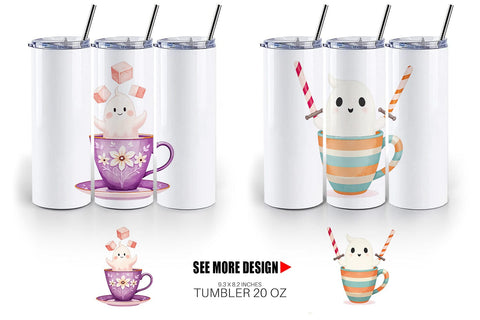 Tumbler Haunted Coffee Spirits Sublimation artnoy 
