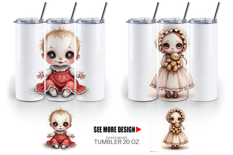Tumbler Haunted Doll Spirits Sublimation artnoy 