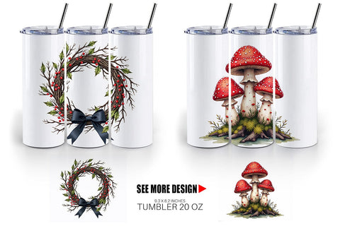 Tumbler Haunted Forest Gothic Christmas Sublimation artnoy 