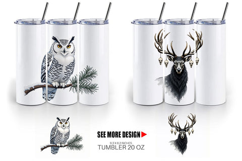 Tumbler Haunted Forest Gothic Christmas Sublimation artnoy 