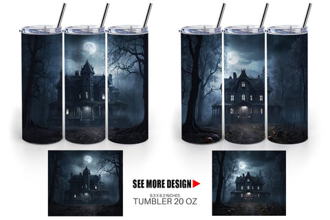 Tumbler Haunted House Sublimation artnoy 