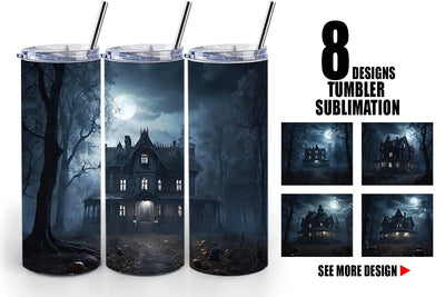 Tumbler Haunted House Sublimation artnoy 