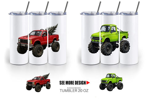 Tumbler Haunted Monster Truck Sublimation artnoy 