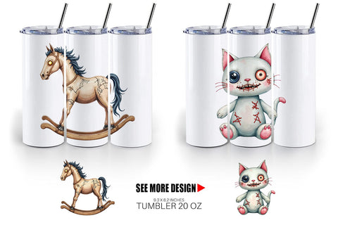 Tumbler Haunted Toy Squad Sublimation artnoy 