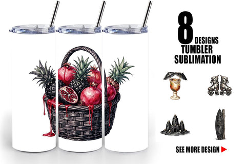 Tumbler Haunting Tropical Goth Vacation Sublimation artnoy 