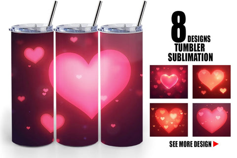 Tumbler Heart Bokeh Sublimation artnoy 