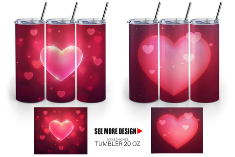 Tumbler Heart Bokeh Sublimation artnoy 