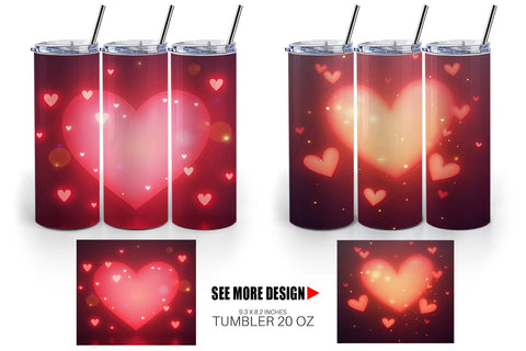 Tumbler Heart Bokeh Sublimation artnoy 