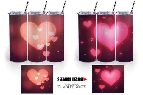 Tumbler Heart Bokeh Sublimation artnoy 