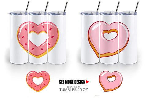 Tumbler Heart Donut Sublimation artnoy 