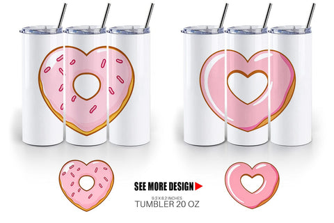 Tumbler Heart Donut Sublimation artnoy 