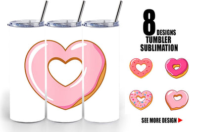 Tumbler Heart Donut Sublimation artnoy 