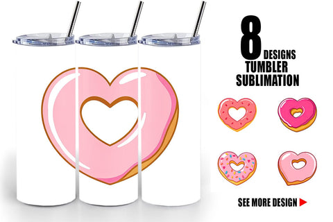 Tumbler Heart Donut Sublimation artnoy 