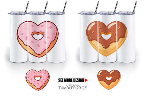 Tumbler Heart Donut Sublimation artnoy 