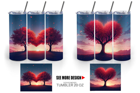 Tumbler Heart Trees Sublimation artnoy 