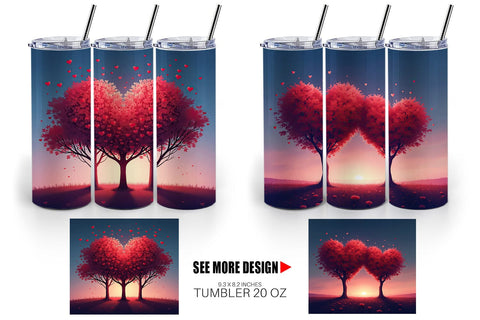 Tumbler Heart Trees Sublimation artnoy 