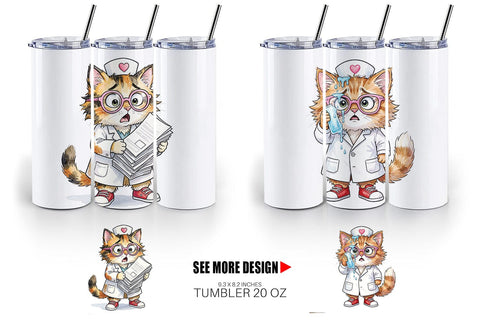 Tumbler Heatwave Feline Nurse Chaos Sublimation artnoy 
