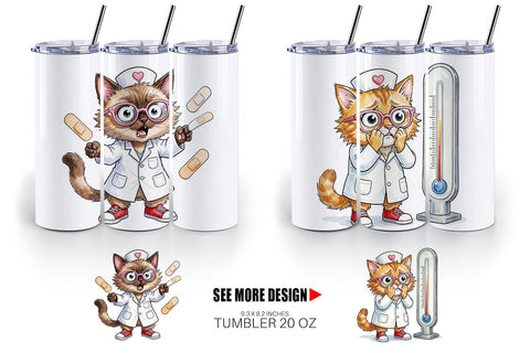 Tumbler Heatwave Feline Nurse Chaos Sublimation artnoy 