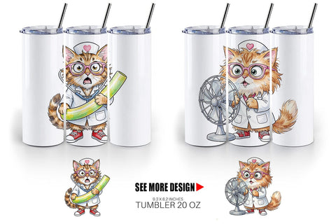 Tumbler Heatwave Feline Nurse Chaos Sublimation artnoy 