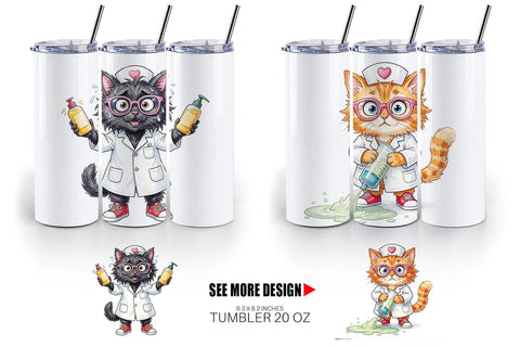 Tumbler Heatwave Feline Nurse Chaos Sublimation artnoy 