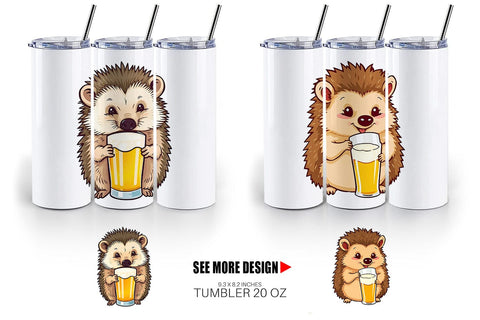 Tumbler Hedgehog Beer Day Sublimation artnoy 