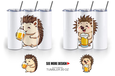 Tumbler Hedgehog Beer Day Sublimation artnoy 