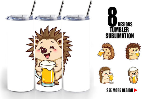 Tumbler Hedgehog Beer Day Sublimation artnoy 