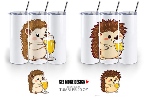 Tumbler Hedgehog Beer Day Sublimation artnoy 