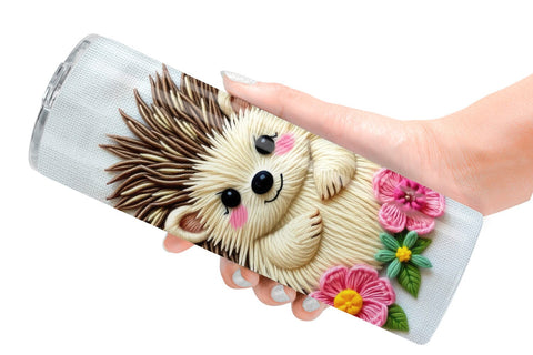 Tumbler Hedgehog Embroidery Sublimation artnoy 