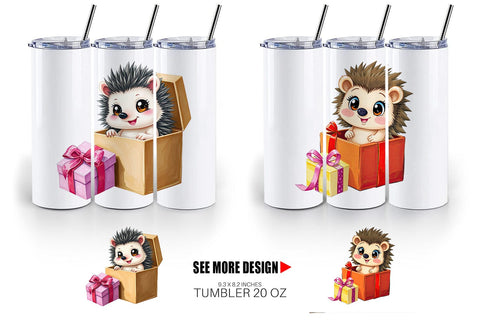Tumbler Hedgehog Gift Sublimation artnoy 